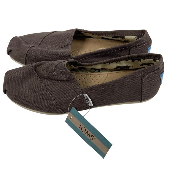 Toms Shoes - Toms Womens Alpargata Ash Canvas Slip On Flat Size 6 Nwt